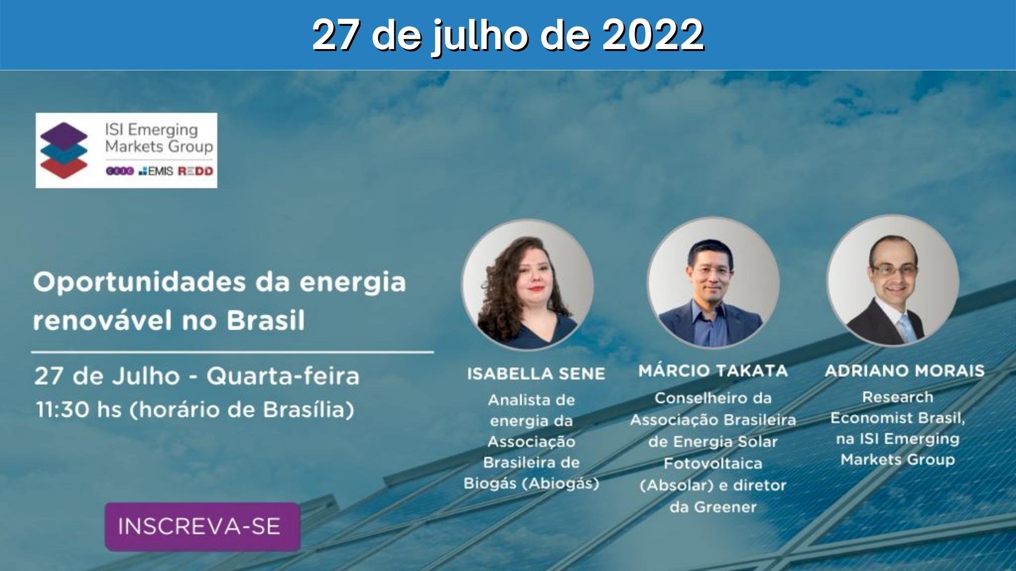 Webinar: Oportunidades da energia renovável no Brasil