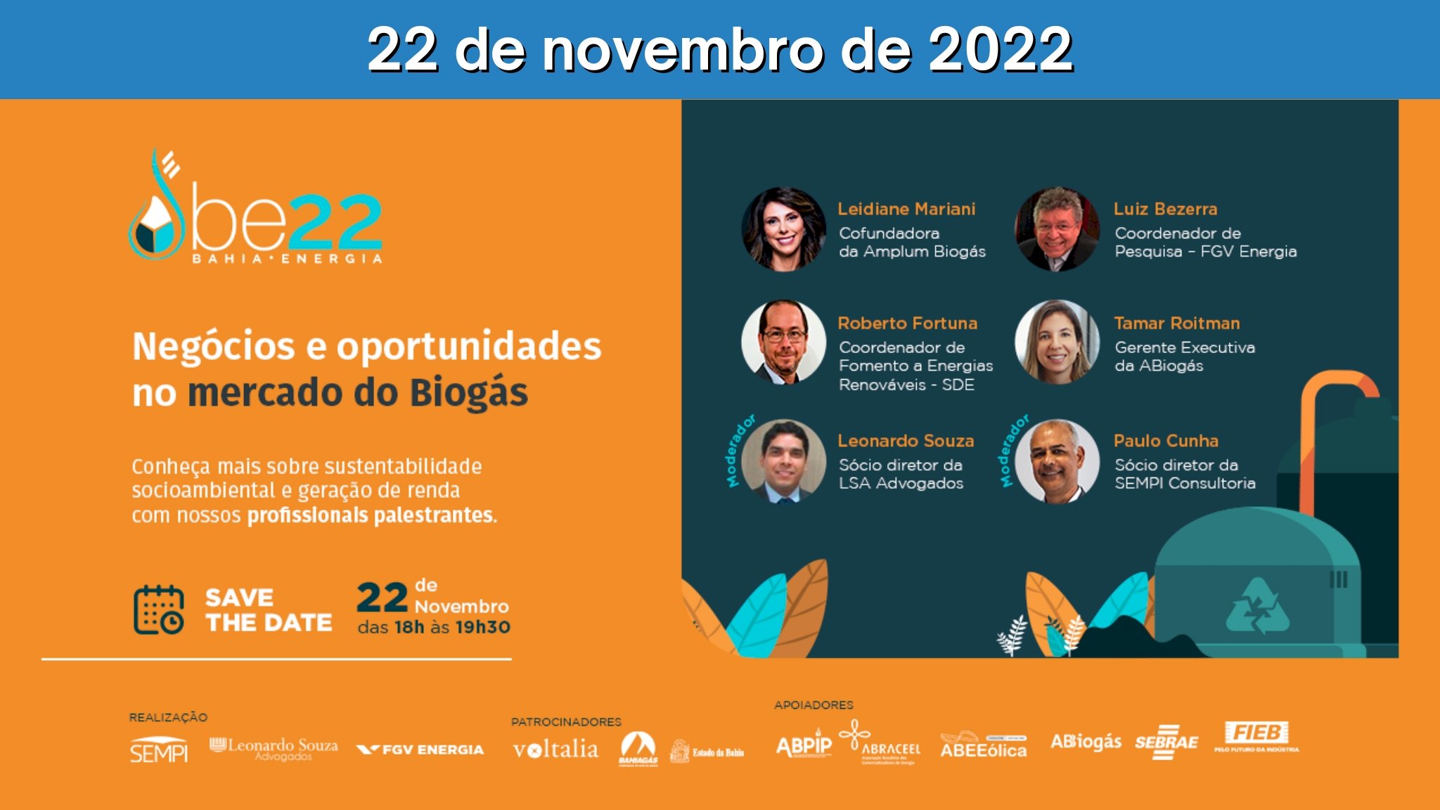 Bahia Energia 22 - Negócios e oportunidades no mercado de Biogás