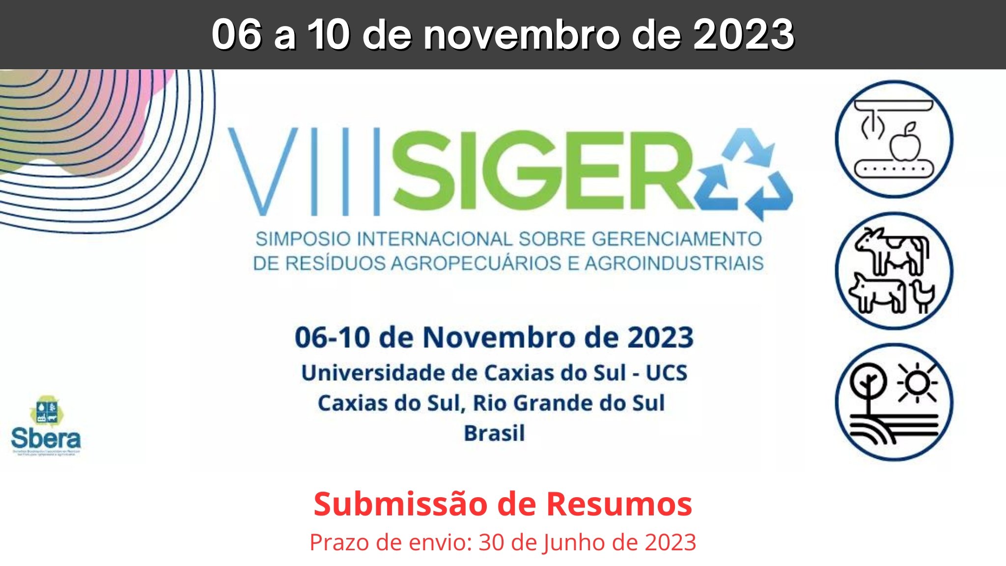VIII Sigera - Simpósio Internacional sobre Gerenciamento de Resíduos Agropecuários e Agroindustriais