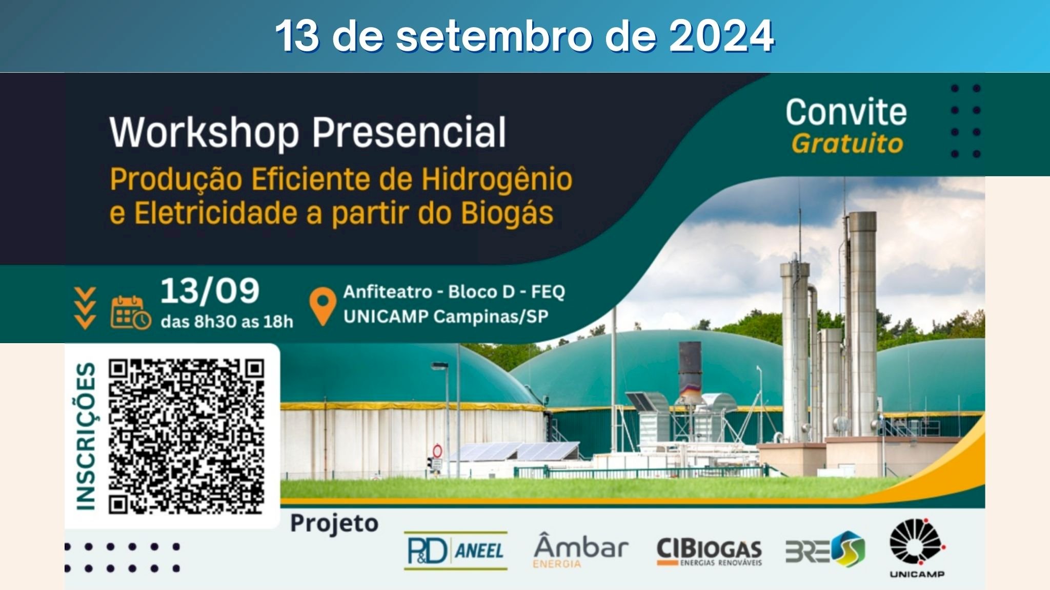 Workshop Produção eficiente de H2 e eletricidade a partir do Biogás