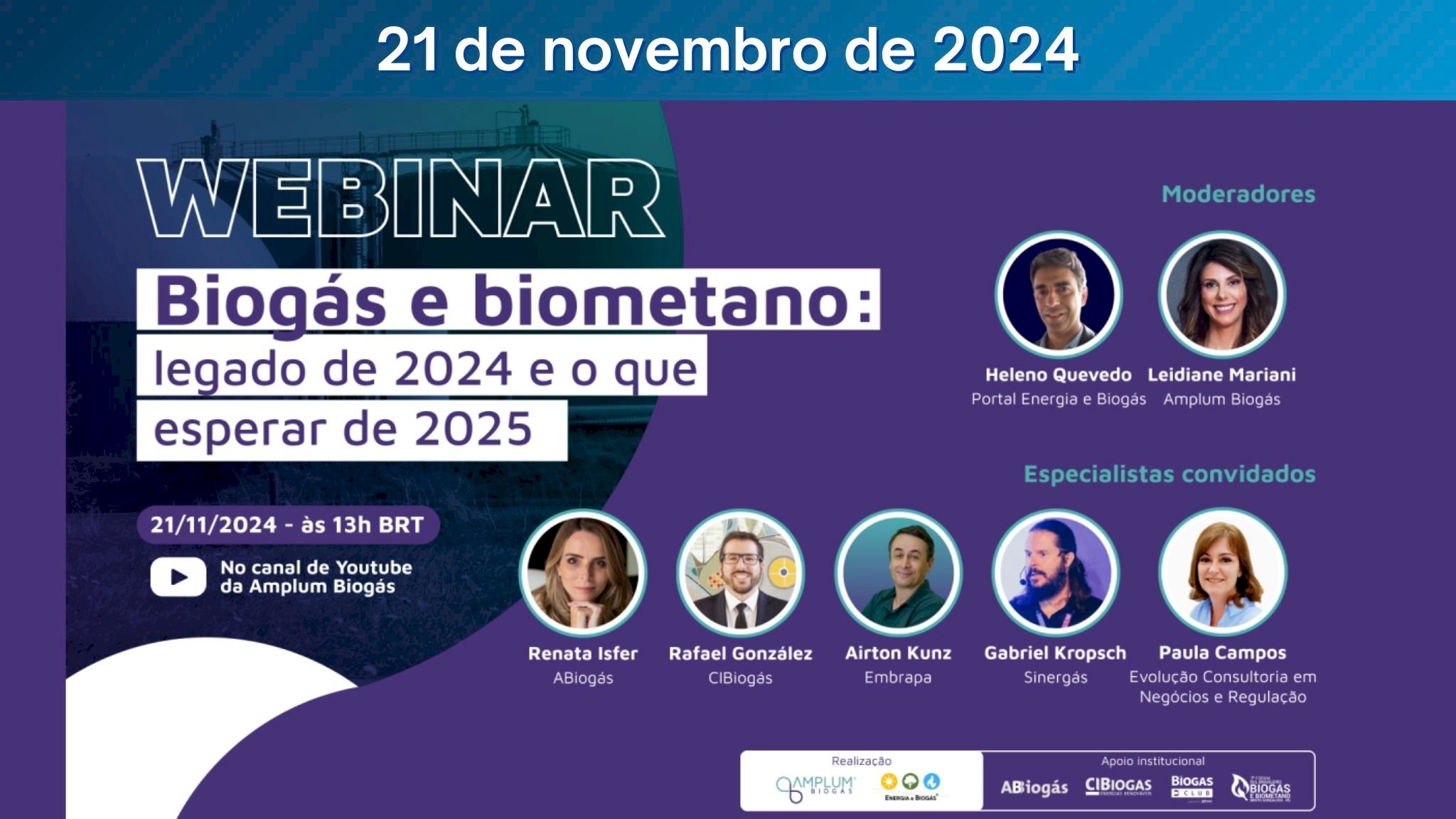 Webinar Biogás e Biometano: legado de 2024 e o que esperar de 2025